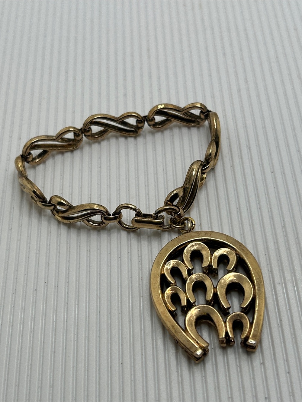 Trifari Gold-Tone Horseshoe Charm Bracelet